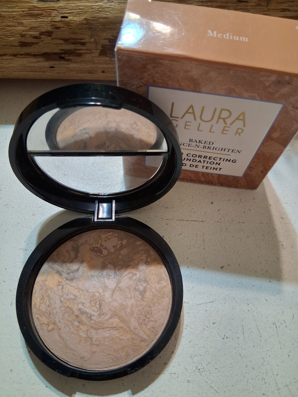 Laura Geller Baked Color-Correcting Foundation — Medium Beige Swirl